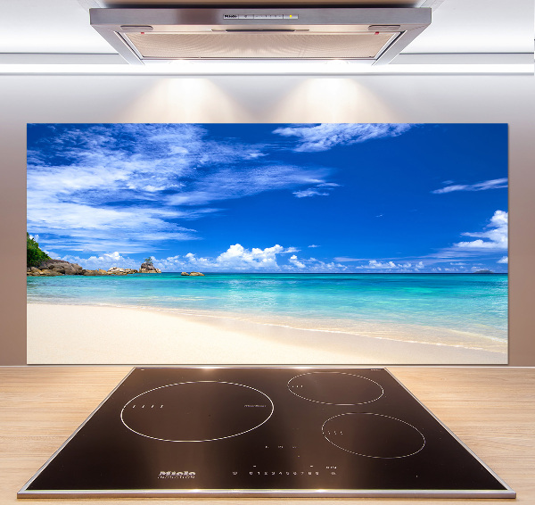 Spatscherm keuken Tropisch strand