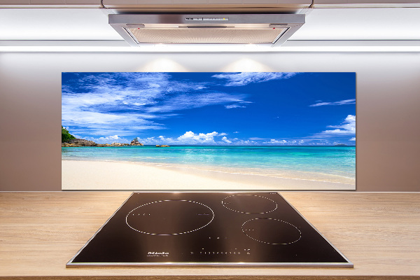 Spatscherm keuken Tropisch strand