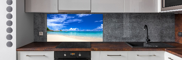 Spatscherm keuken Tropisch strand