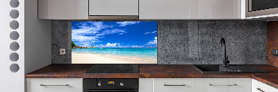 Spatscherm keuken Tropisch strand