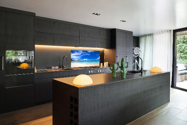 Spatscherm keuken Tropisch strand