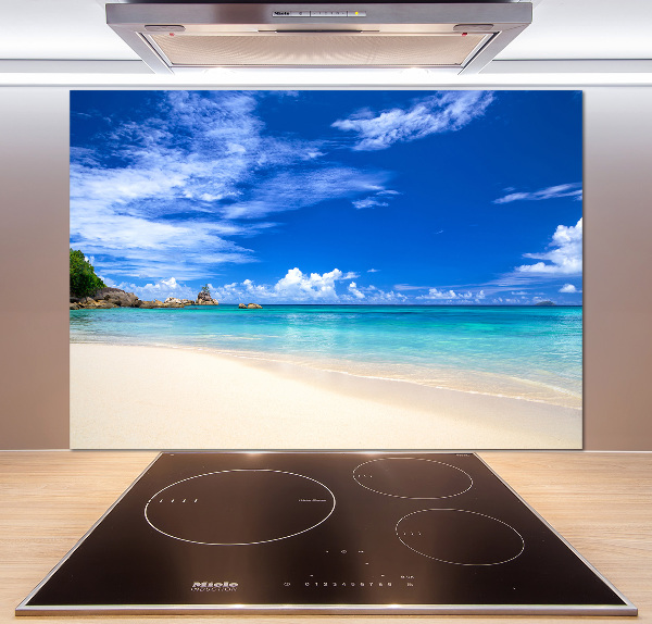 Spatscherm keuken Tropisch strand