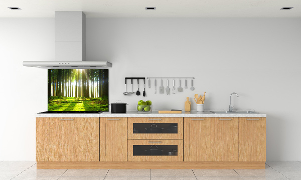 Spatplaat keuken Bos in de zon