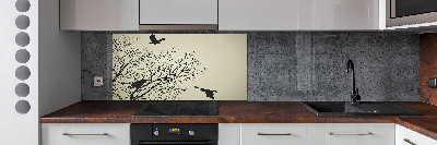 Spatplaat keuken Kraaien in een boom
