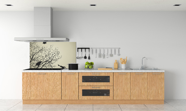 Spatplaat keuken Kraaien in een boom