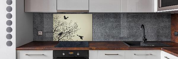Spatplaat keuken Kraaien in een boom