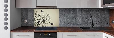 Spatplaat keuken Kraaien in een boom
