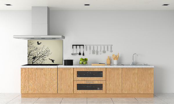 Spatplaat keuken Kraaien in een boom