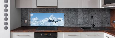 Spatplaat keuken Een vliegtuig in de lucht