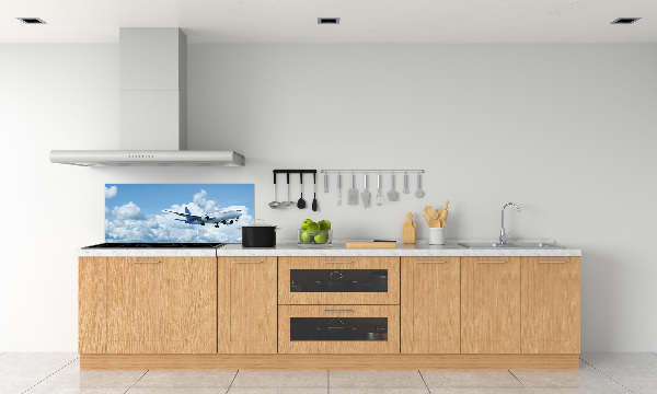 Spatplaat keuken Een vliegtuig in de lucht