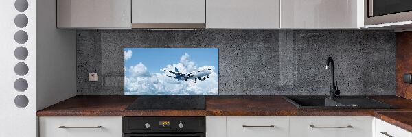 Spatplaat keuken Een vliegtuig in de lucht