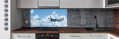 Spatplaat keuken Een vliegtuig in de lucht