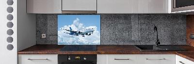 Spatplaat keuken Een vliegtuig in de lucht