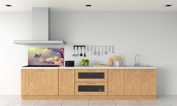 Keuken achterwand Kersenbloesem en vlinder