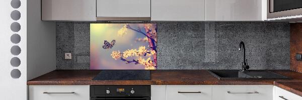 Keuken achterwand Kersenbloesem en vlinder