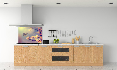 Keuken achterwand Kersenbloesem en vlinder