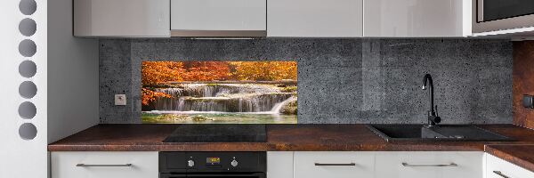 Glazen achterwand keuken Waterval in de herfst