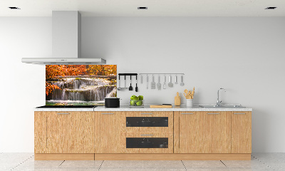 Glazen achterwand keuken Waterval in de herfst