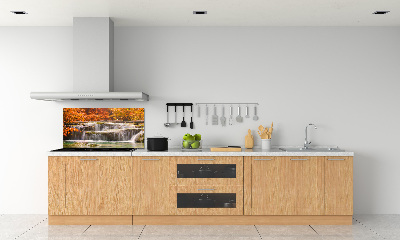 Glazen achterwand keuken Waterval in de herfst