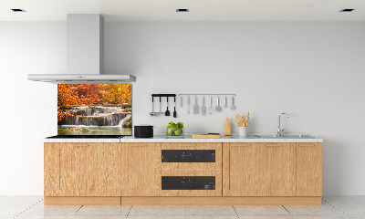 Glazen achterwand keuken Waterval in de herfst