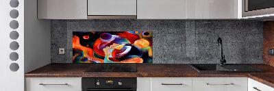 Spatscherm keuken Abstractie