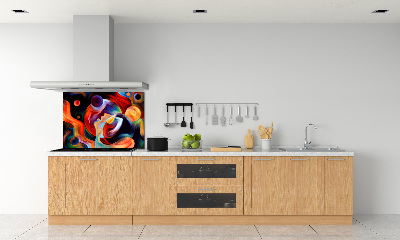Spatscherm keuken Abstractie