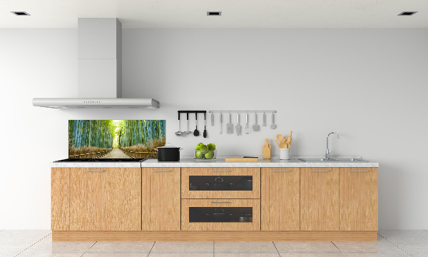 Spatscherm keuken Bamboebos