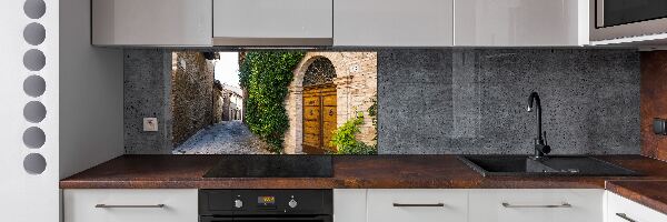 Spatscherm keuken Een charmante straat