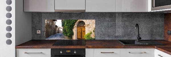 Spatscherm keuken Een charmante straat