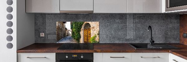 Spatscherm keuken Een charmante straat