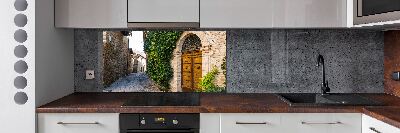 Spatscherm keuken Een charmante straat
