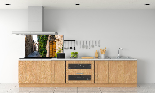 Spatscherm keuken Een charmante straat