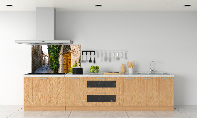 Spatscherm keuken Een charmante straat