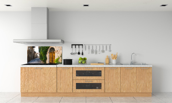 Spatscherm keuken Een charmante straat