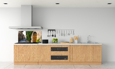 Spatscherm keuken Een charmante straat