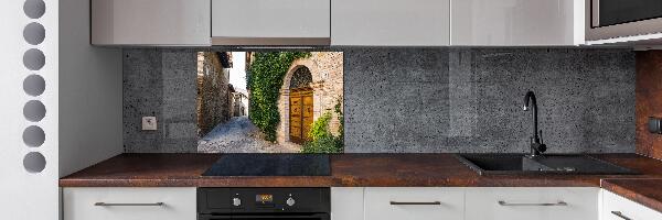 Spatscherm keuken Een charmante straat