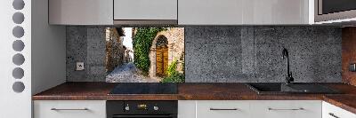 Spatscherm keuken Een charmante straat
