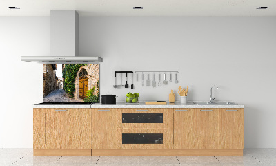 Spatscherm keuken Een charmante straat