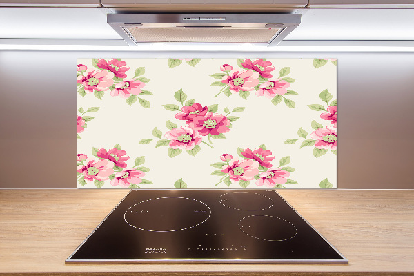 Spatplaat keuken Bloemenpatroon