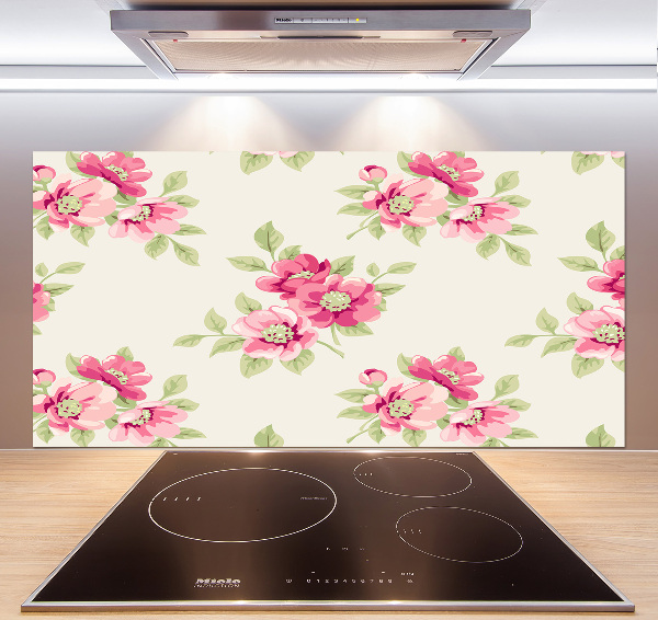 Spatplaat keuken Bloemenpatroon