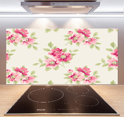 Spatplaat keuken Bloemenpatroon