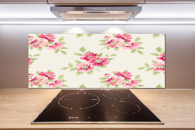 Spatplaat keuken Bloemenpatroon