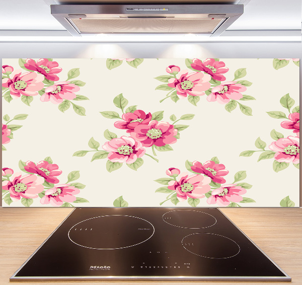 Spatplaat keuken Bloemenpatroon