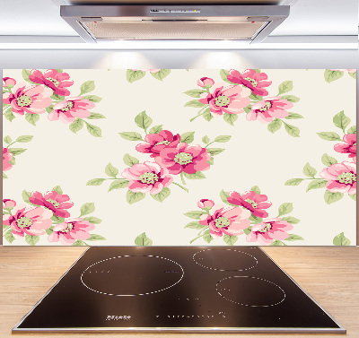 Spatplaat keuken Bloemenpatroon