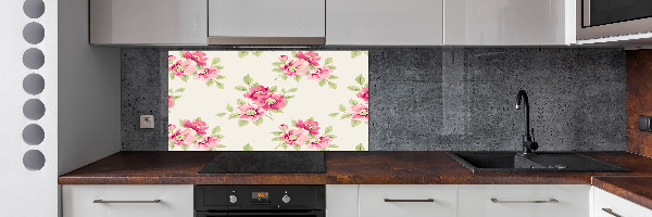 Spatplaat keuken Bloemenpatroon