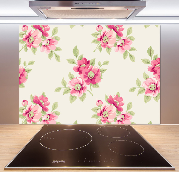 Spatplaat keuken Bloemenpatroon