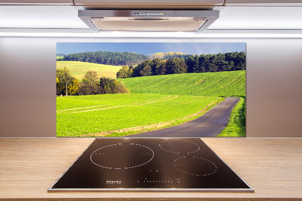 Glazen achterwand keuken Onverharde weg