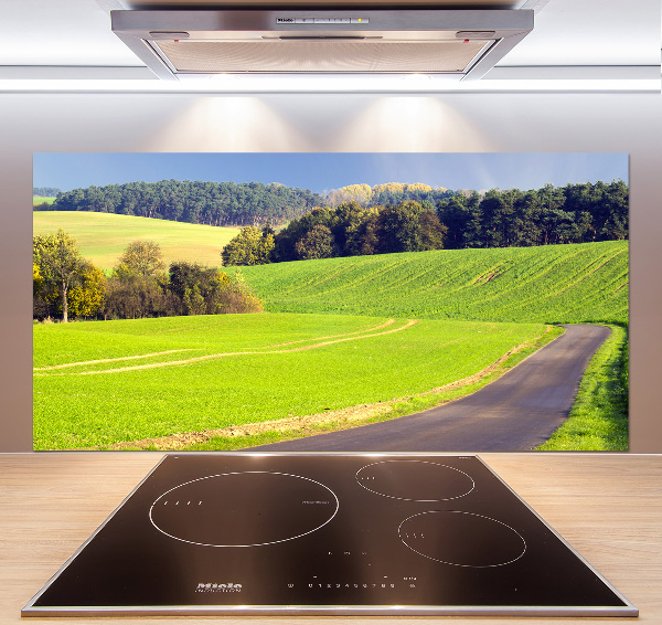 Glazen achterwand keuken Onverharde weg