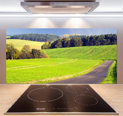 Glazen achterwand keuken Onverharde weg