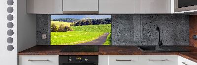 Glazen achterwand keuken Onverharde weg